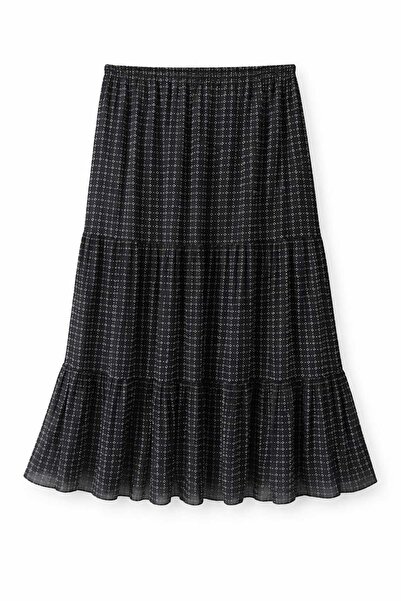 Nihomall20 Γυναικεία μακριά φούστα από σιφόν ''JULİDE'' με 3 στρώσεις, ελαστι...