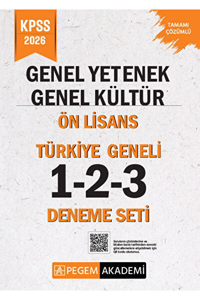 Pegem Akademi Yayıncılık 2026 KPSS Genel Yetenek Genel Kültür Ön Lisans Tamam...