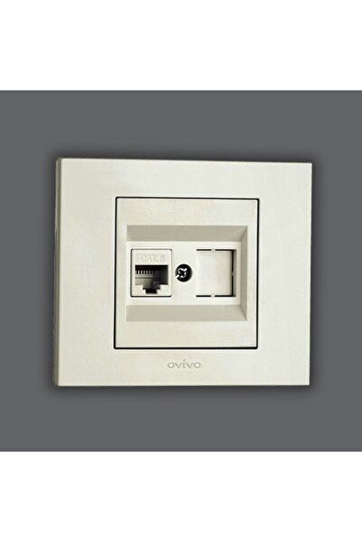 Huzur Elektrik Ovivo Grano Λευκή Πρίζα Δεδομένων RJ45 CAT6