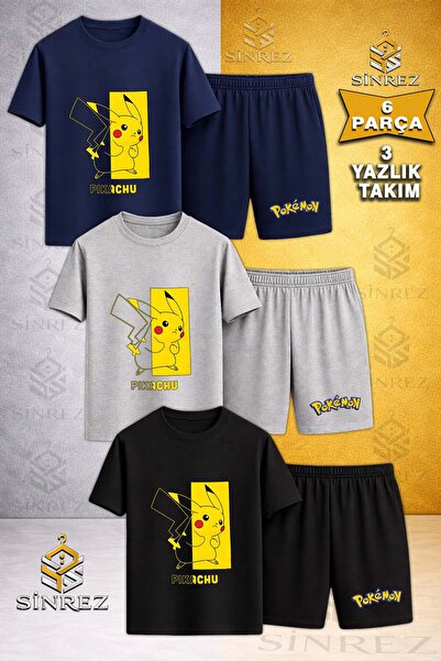 SİNREZ Tricou pentru copii PKHCUU YARIM KAREDE cu imprimeu, cu gât rotund, 3 ...