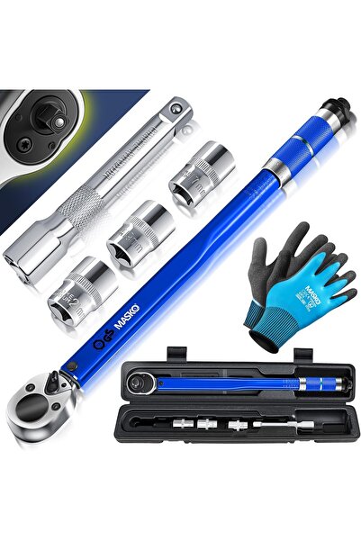 MASKO ®   Set de chei dinamometrice 6 piese 40-210Nm 1/2 " CV, inclusiv 3 cap...