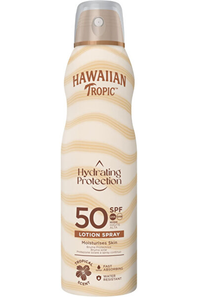 Hawaiian Tropic رذاذ مرطب وواقي مستمر بعامل حماية من الشمس 50 سعة 220 مل