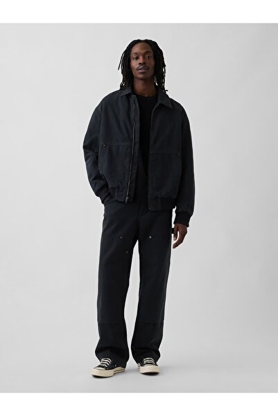 GAP Erkek Siyah '90s Loose Kanvas Double-Knee Carpenter Pantolon