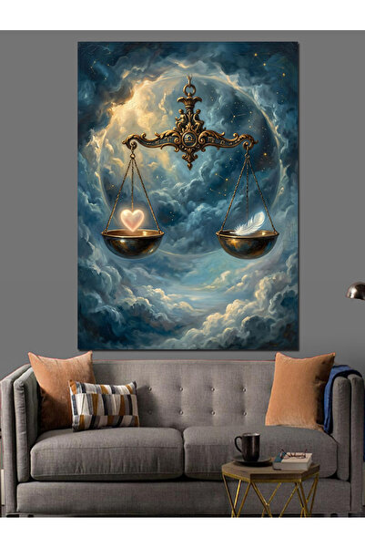 Artmeg Art of the Scales of Justice in the Sky Decorative Canvas - Mdf Wood T...
