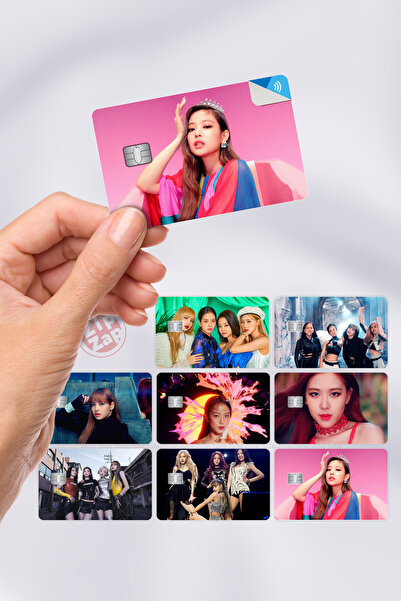 ZipZap Blackpink Kpop K-POP Kart Kaplama Yapışkanlı Folyo Sticker (8 Adet)