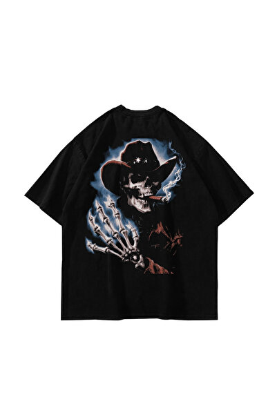 Bak Moda Μαύρο μπλουζάκι Unisex με στάμπα κρανίου Megadeth σε μεγάλο μέγεθος