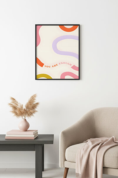 huhuli Ρετρό αφηρημένος πίνακας με φυσικό ξύλινο πλαίσιο - Αφηρημένο σχέδιο σ...