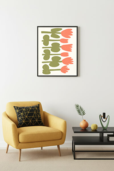 huhuli Ρετρό ζωγραφική με φυσικό ξύλινο πλαίσιο - Παστέλ ανοιξιάτικο σχέδιο |...