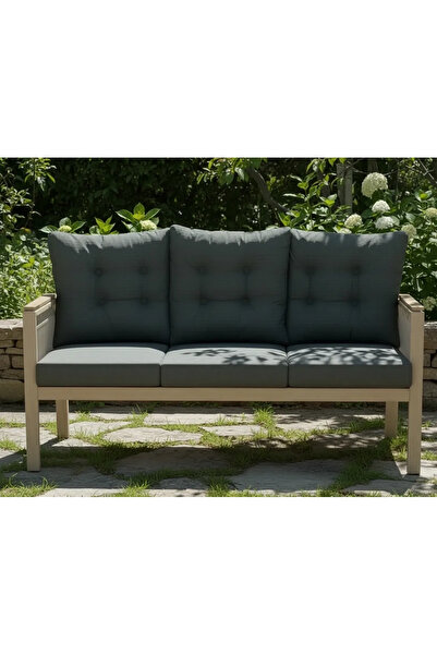adımshops OPAL 3lü (ANTRASİT) Metal Gövde Balkon-bahçe-kafe,çay Seti,koltuk T...