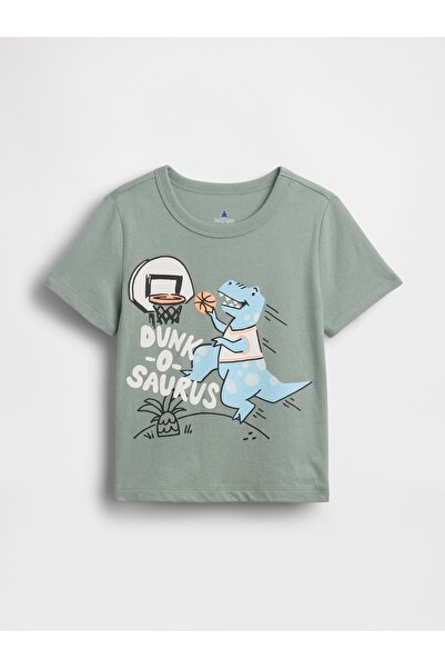 GAP Erkek Bebek Haki Mix & Match Grafik Baskılı T-Shirt
