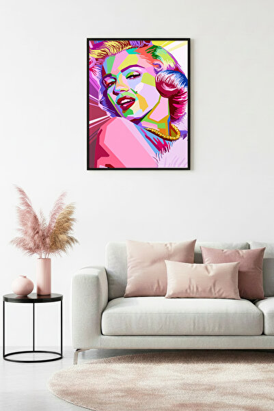 huhuli Πίνακας με μοτίβο Pop Art με φυσικό ξύλινο πλαίσιο - Ζωντανοί τόνοι | ...