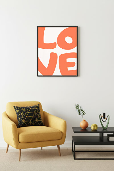 huhuli Ρετρό πίνακας με φυσικό ξύλινο πλαίσιο και γραφή αγάπης - Μινιμαλιστικ...