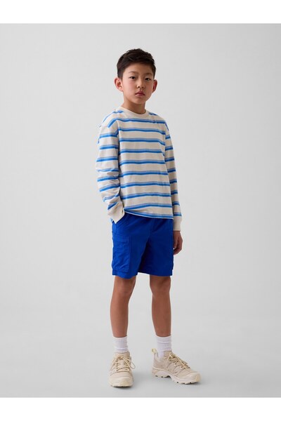 GAP Erkek Çocuk Kobalt Mavisi Relaxed Quick-Dry Kargo Şort