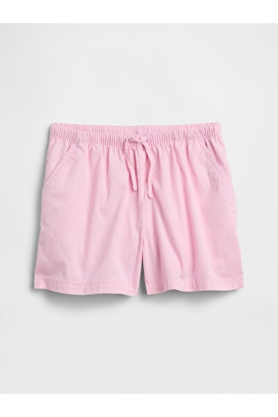 GAP Kız Çocuk Pembe Relaxed Pull-On Keten Karışım Şort