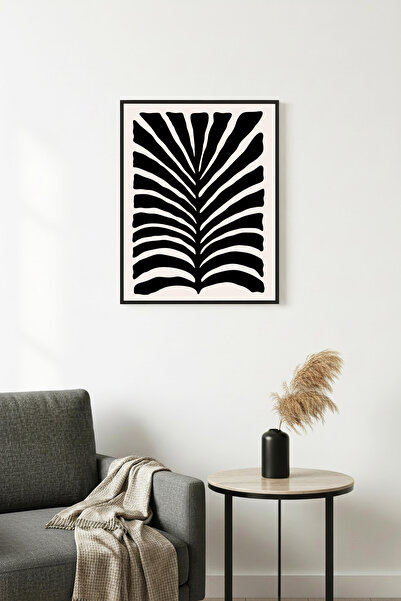 huhuli Ρετρό πίνακας με φυσικό ξύλινο πλαίσιο - Αφηρημένο σχέδιο βεντάλιας | ...