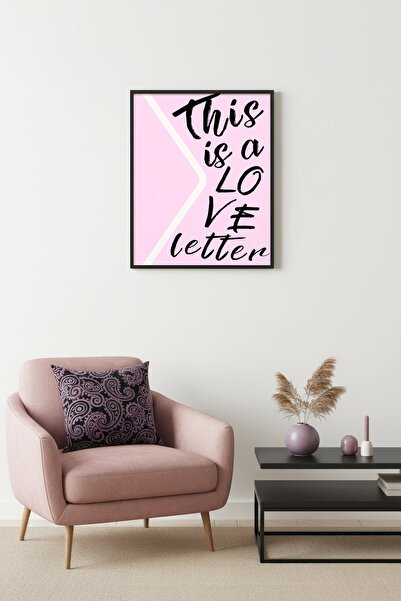 huhuli Ρετρό πίνακας με φυσικό ξύλινο πλαίσιο - Καλλιγραφία ερωτικής επιστολή...