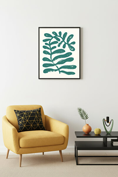 huhuli Ρετρό ζωγραφική με φύλλα σε φυσικό ξύλινο πλαίσιο - Ζωηρό βοτανικό πρά...