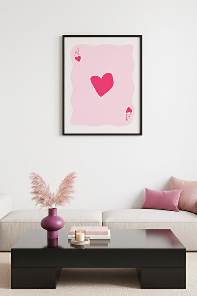 huhuli Ρετρό ζωγραφιά καρδιάς με φυσικό ξύλινο πλαίσιο - Ρομαντικό μινιμαλιστ...