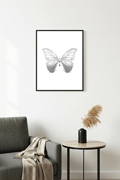 huhuli Ρετρό πίνακας με σχέδιο πεταλούδας με φυσικό ξύλινο πλαίσιο - Φυσική Τ...