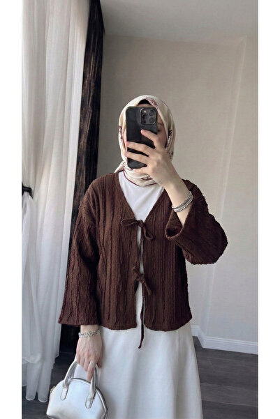 Foremia Pleated Front Two B Tie-Detail Tunic-Brown