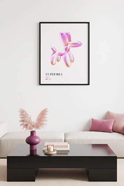 huhuli Ρετρό πίνακας με φυσικό ξύλινο πλαίσιο - με θέμα παστέλ μπαλόνια |   h...