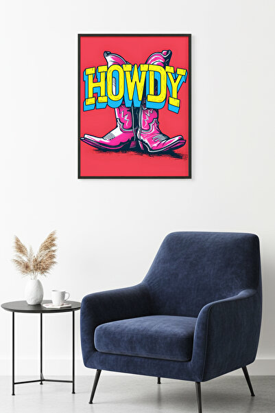 huhuli Τραπέζι με γραφικά σχέδια με μοτίβο μπότας με φυσικό ξύλινο πλαίσιο - ...