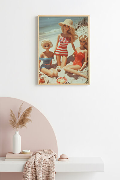 huhuli Ρετρό πίνακας με φυσικό ξύλινο πλαίσιο - Μοτίβο Ποπ Αρτ με θέμα την πα...