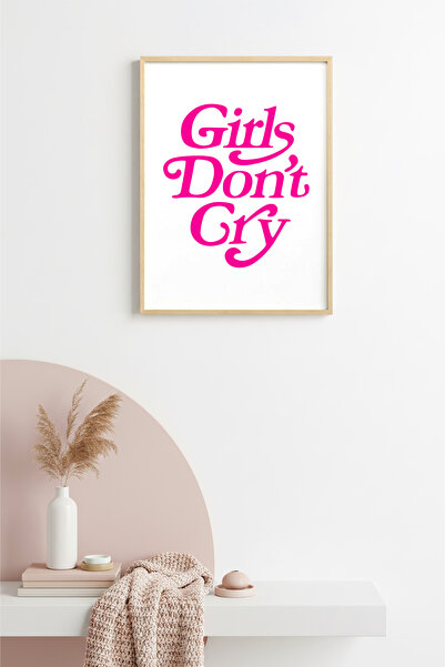 huhuli Ρετρό πίνακας με φυσικό ξύλινο πλαίσιο - Ροζ τυπογραφία με την επιγραφ...