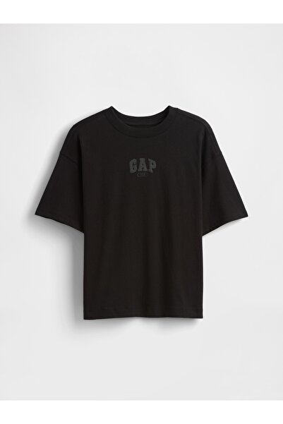 GAP Erkek Çocuk Siyah Oversized 1969 Logo T-Shirt
