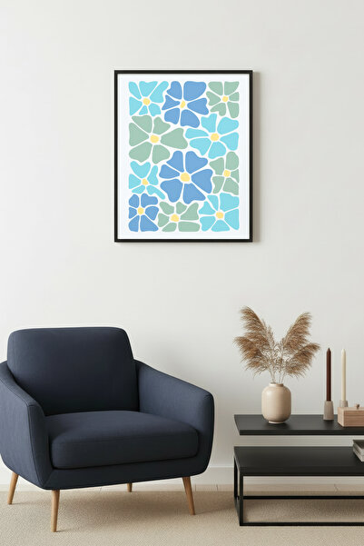 huhuli Επιτραπέζια ζωγραφιά με ρετρό φλοράλ σχέδια σε φυσικό ξύλινο πλαίσιο -...