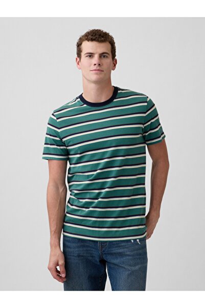 GAP Erkek Yeşil Relaxed Bisiklet Yaka T-Shirt
