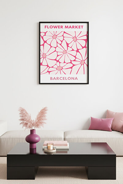 huhuli Επιτραπέζια ζωγραφιά με ρετρό σχέδιο λουλουδιών με φυσικό ξύλινο πλαίσ...