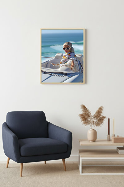 huhuli Ρετρό Πίνακας με Φυσικό Ξύλινο Πλαίσιο - Vintage Σχέδιο |   huhu2557