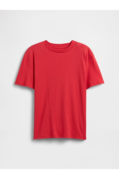 GAP Erkek Çocuk Kırmızı Everyday Soft Relaxed Bisiklet Yaka T-Shirt