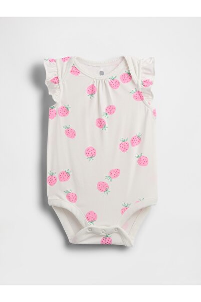 GAP Bebek Kırık Beyaz First Favorites Flutter-Sleeve Bodysuit