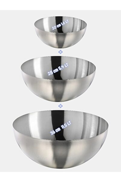IKEA Blanda Stainless Steel Bowl Set 3 Pieces Duru Shop (20 - 28 - 36 cm) - (...
