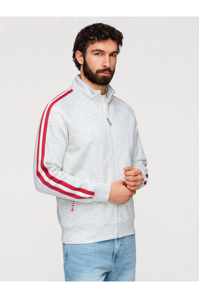 OMBRE Unisex Φούτερ Ελαφρύ B1718 - Μπλούζα με Φερμουάρ & Ραγκλάν Μανίκια Ligh...