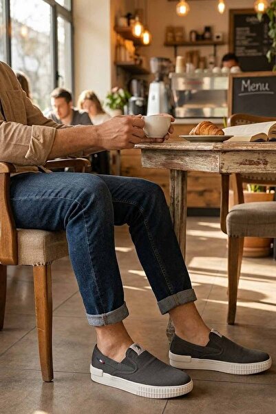 U.S. Polo Assn. Men's Gray Canvas Slip-On Shoes
