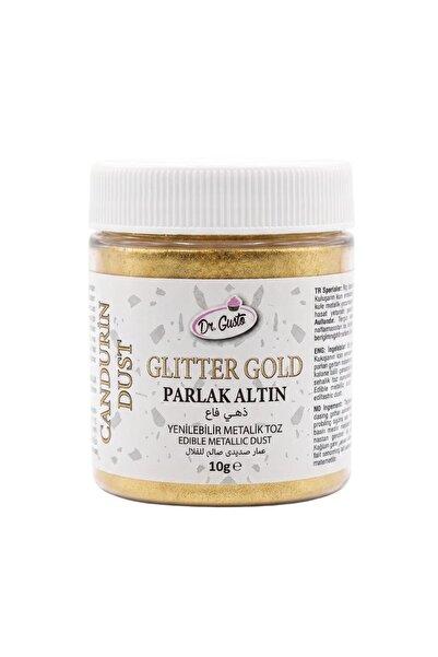 Dr. Gusto Metalik Toz Glitter Altın 10 GR – Yenilebilir Pasta Üfleme Dekor Tozu