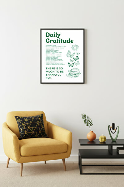 huhuli Ρετρό πίνακας με φυσικό ξύλινο πλαίσιο - με σχέδιο ευγνωμοσύνης και πε...