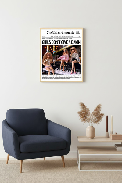 huhuli Tablou retro cu rama din lemn natural - Artă tematică la modă Decor mo...