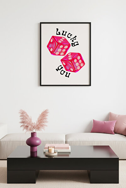 huhuli Τραπέζι παιχνιδιού ρετρό τύχης με φυσικό ξύλινο πλαίσιο - Μοτίβο ροζ κ...