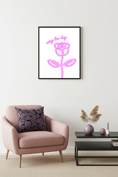 huhuli Ρετρό πίνακας με ροζ τριαντάφυλλα και φυσικό ξύλινο πλαίσιο - Seize Th...