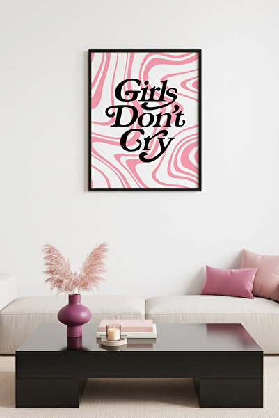 huhuli Ρετρό πίνακας με φυσικό ξύλινο πλαίσιο - Ποπ Αρτ με την επιγραφή Girls...