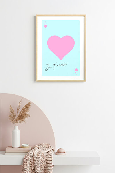 huhuli لوحة قلب بتصميم عتيق بإطار خشبي طبيعي - ديكور وردي من نوع Je T'aime | ...