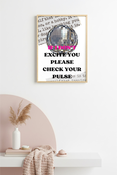 huhuli Ρετρό πίνακας με φυσικό ξύλινο πλαίσιο - Disco Pop Art |   huhu2321