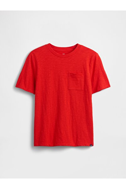 GAP Erkek Çocuk Kırmızı Kids Pocket T-Shirt