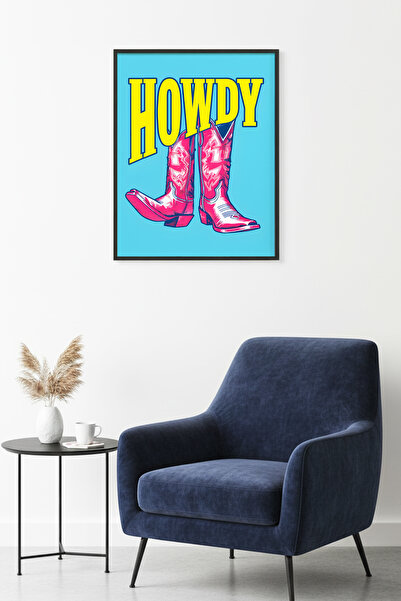 huhuli Τραπέζι με γραφικά σχέδια και πλαίσιο από φυσικό ξύλο - Western Retro ...