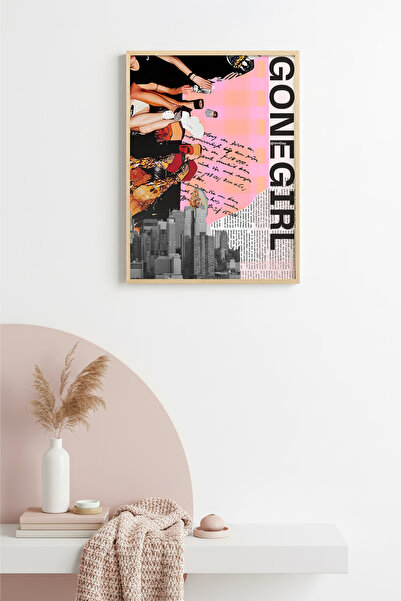 huhuli Πίνακας με φυσικό ξύλινο πλαίσιο - Κολάζ μόδας ρετρό ποπ αρτ |   huhu2429