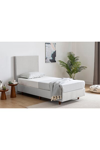 Vivense LUNA MILKY SABİT BAZA VE BAŞLIK, AÇIK GRİ, 120X200